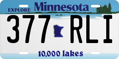 MN license plate 377RLI