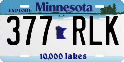 MN license plate 377RLK