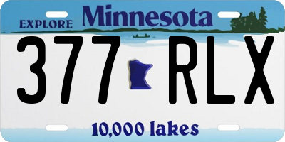 MN license plate 377RLX