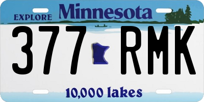 MN license plate 377RMK