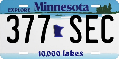 MN license plate 377SEC