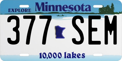 MN license plate 377SEM