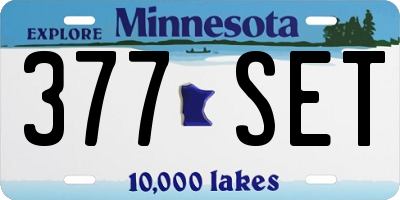 MN license plate 377SET