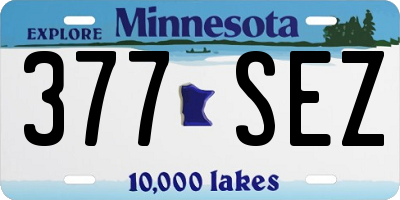 MN license plate 377SEZ