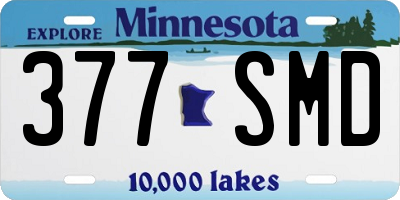 MN license plate 377SMD