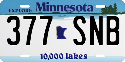 MN license plate 377SNB