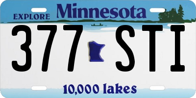 MN license plate 377STI