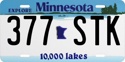 MN license plate 377STK