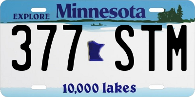 MN license plate 377STM