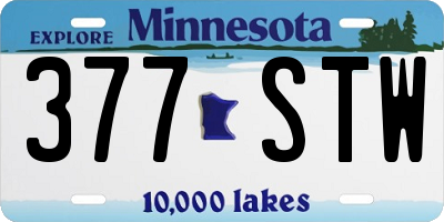 MN license plate 377STW