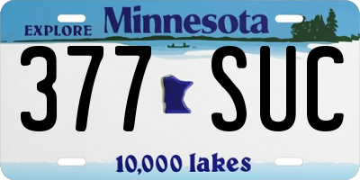 MN license plate 377SUC