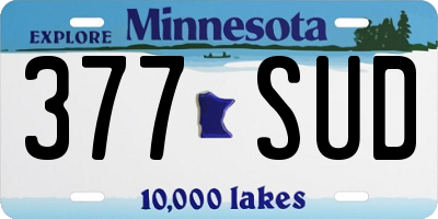 MN license plate 377SUD