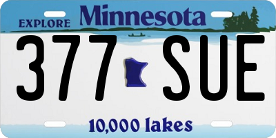 MN license plate 377SUE