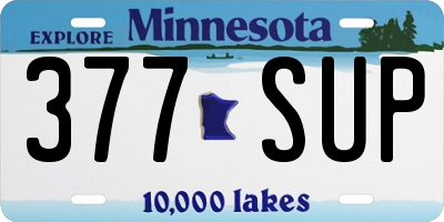 MN license plate 377SUP