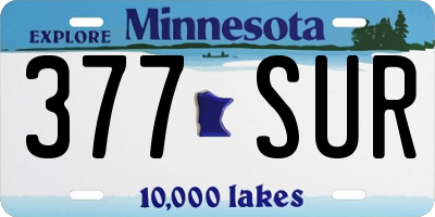 MN license plate 377SUR