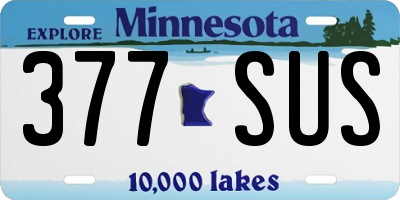 MN license plate 377SUS