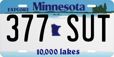 MN license plate 377SUT