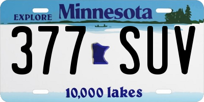 MN license plate 377SUV