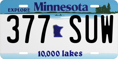 MN license plate 377SUW