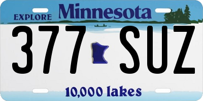 MN license plate 377SUZ