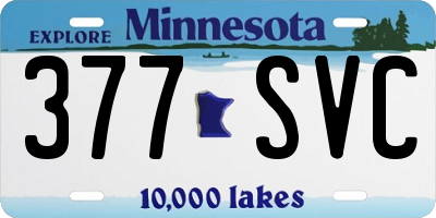 MN license plate 377SVC