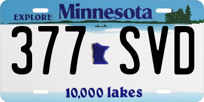 MN license plate 377SVD