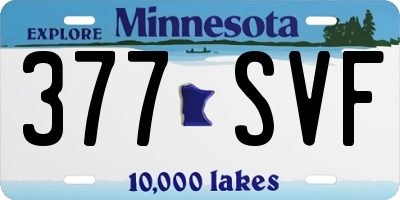 MN license plate 377SVF