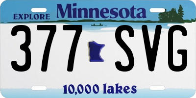 MN license plate 377SVG