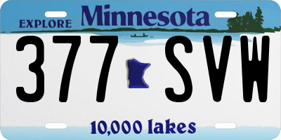 MN license plate 377SVW