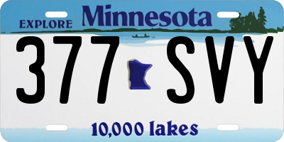MN license plate 377SVY