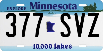 MN license plate 377SVZ