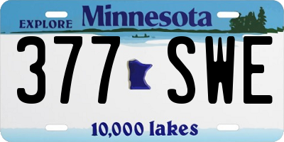 MN license plate 377SWE