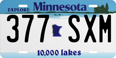 MN license plate 377SXM