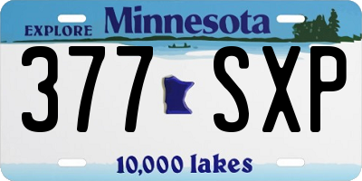 MN license plate 377SXP