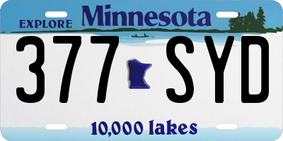 MN license plate 377SYD