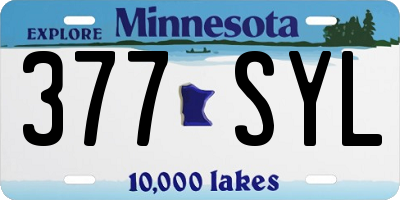 MN license plate 377SYL