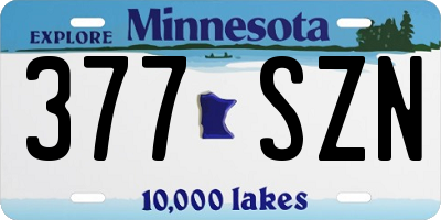 MN license plate 377SZN