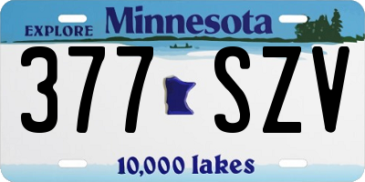 MN license plate 377SZV