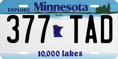 MN license plate 377TAD