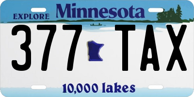 MN license plate 377TAX