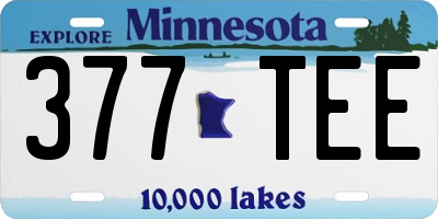 MN license plate 377TEE