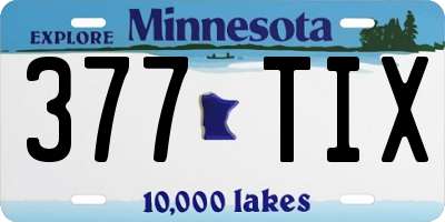 MN license plate 377TIX