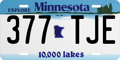 MN license plate 377TJE