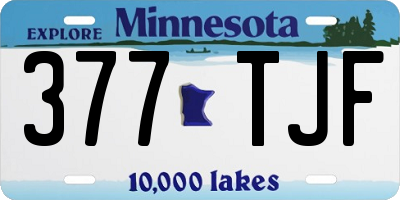 MN license plate 377TJF