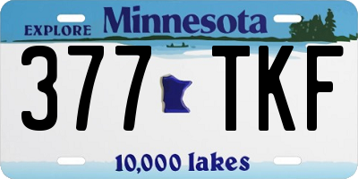 MN license plate 377TKF
