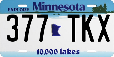 MN license plate 377TKX