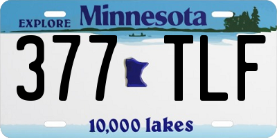 MN license plate 377TLF