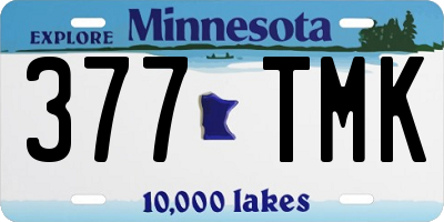 MN license plate 377TMK