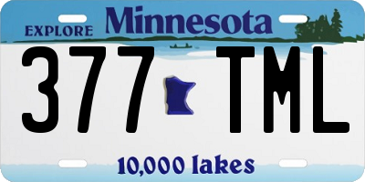 MN license plate 377TML