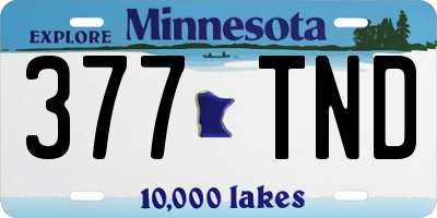 MN license plate 377TND
